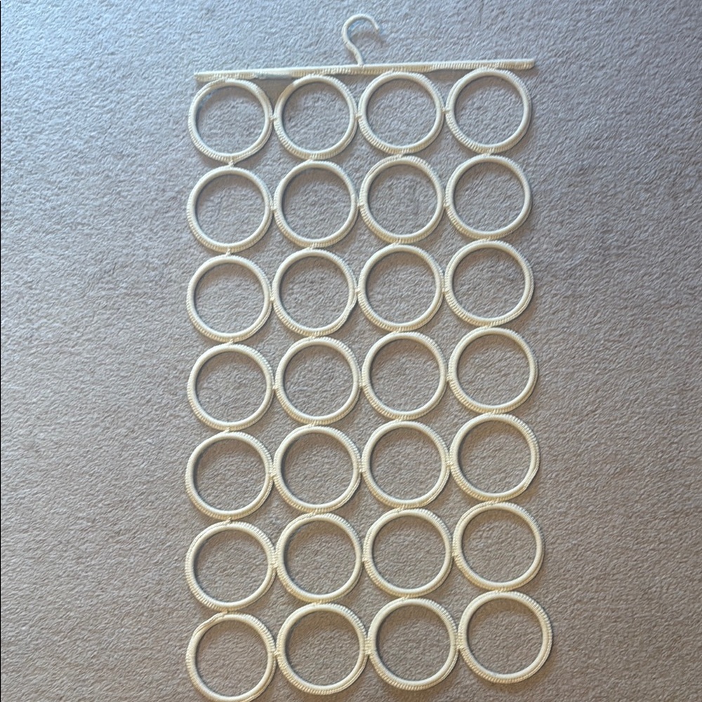 Cream Hanging Scarf Organizer